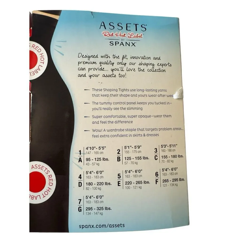 SPANX Assets NEW Red Hot Label High Waist Shaping Tights Black 3XL